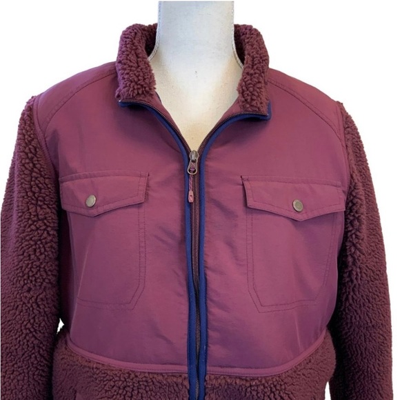 Duluth Trading Co Sherpa Jacket In Mulberry Size XS Gorpcore Coat Burgundy - Picture 3 of 6